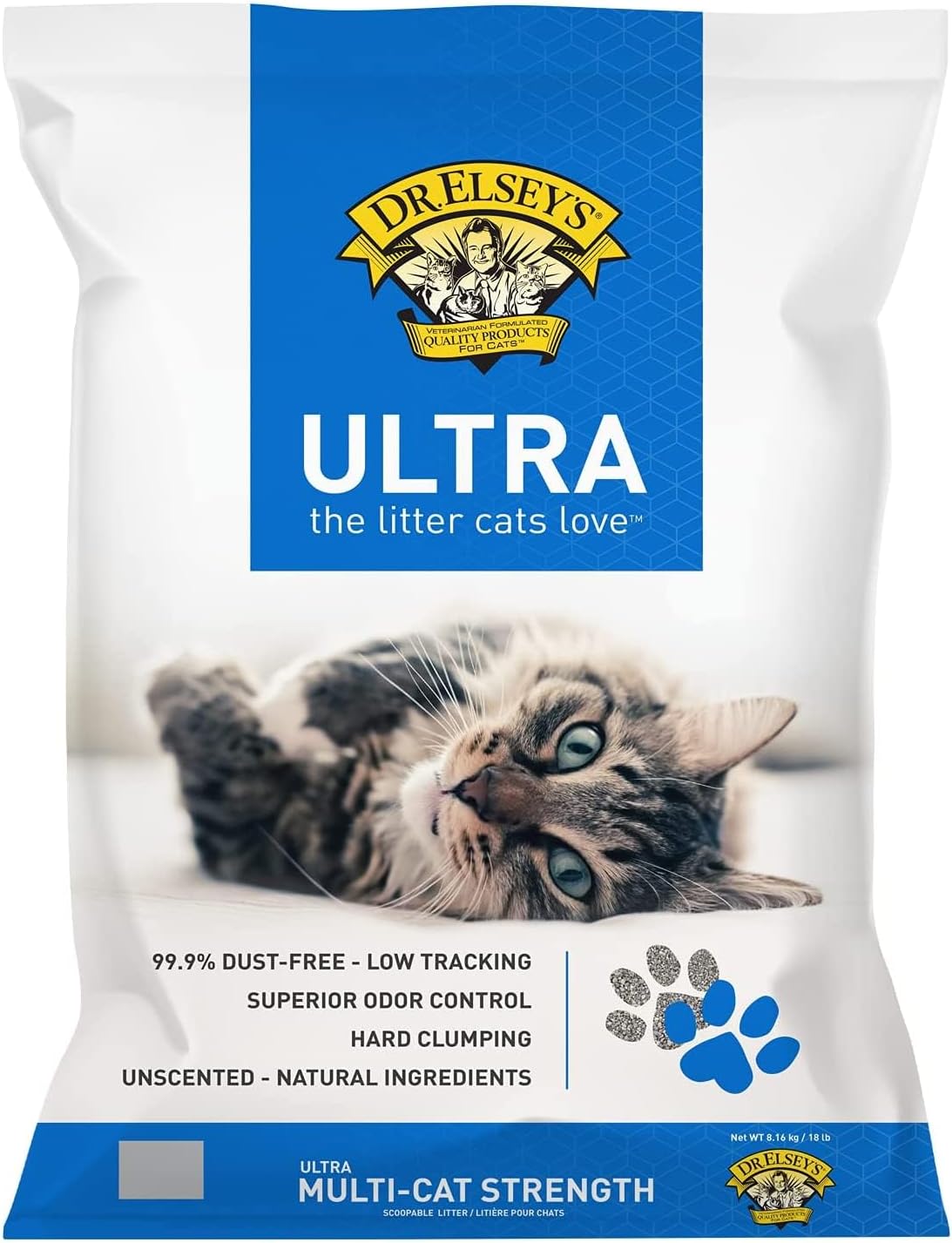 Dr. Elsey's Ultra Unscented Clumping Clay Cat Litter 18 lb Bag