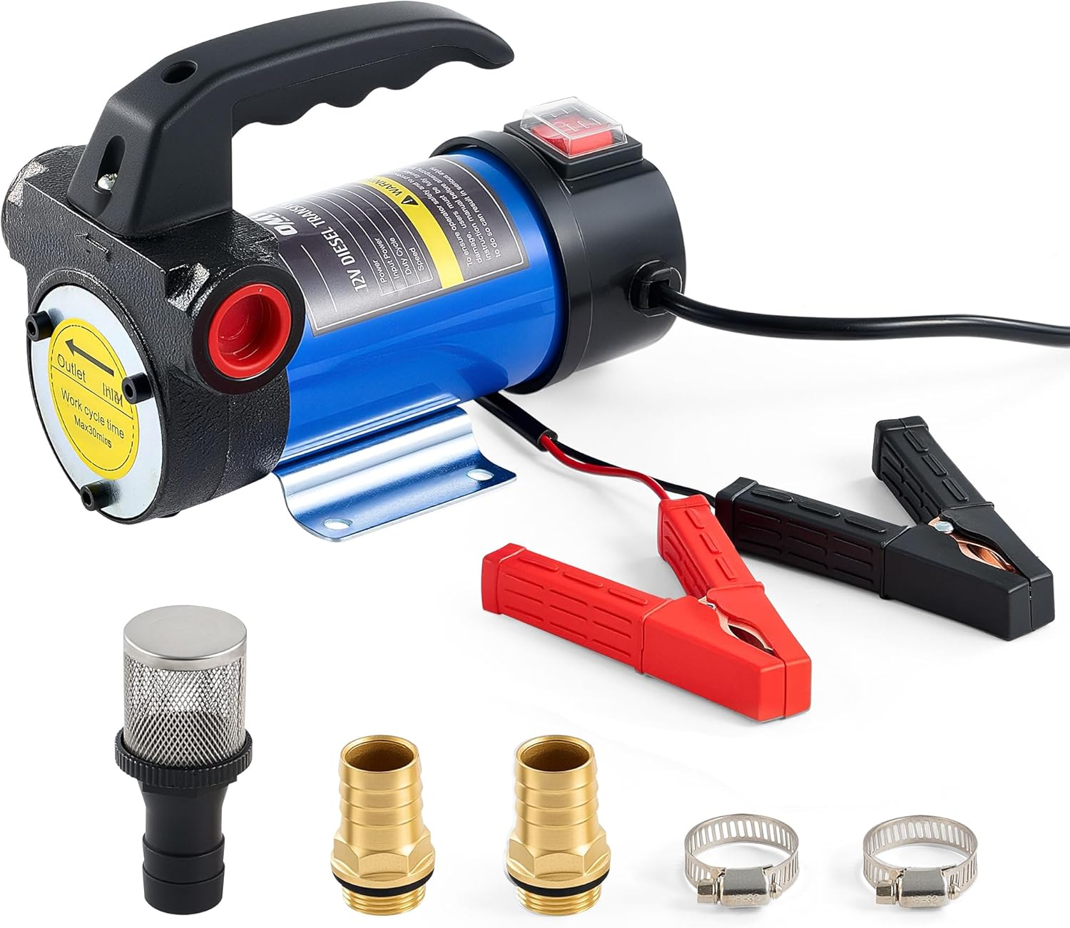 Orion Motor Tech Diesel Transfer Pump, 12V Fuel Transfer Pump, 12 gpm Portable Electric Fuel Pump for Oil Change, Automotive Marine Self Priming Oil Extractor Pump Suction Pump, Oil Not Included