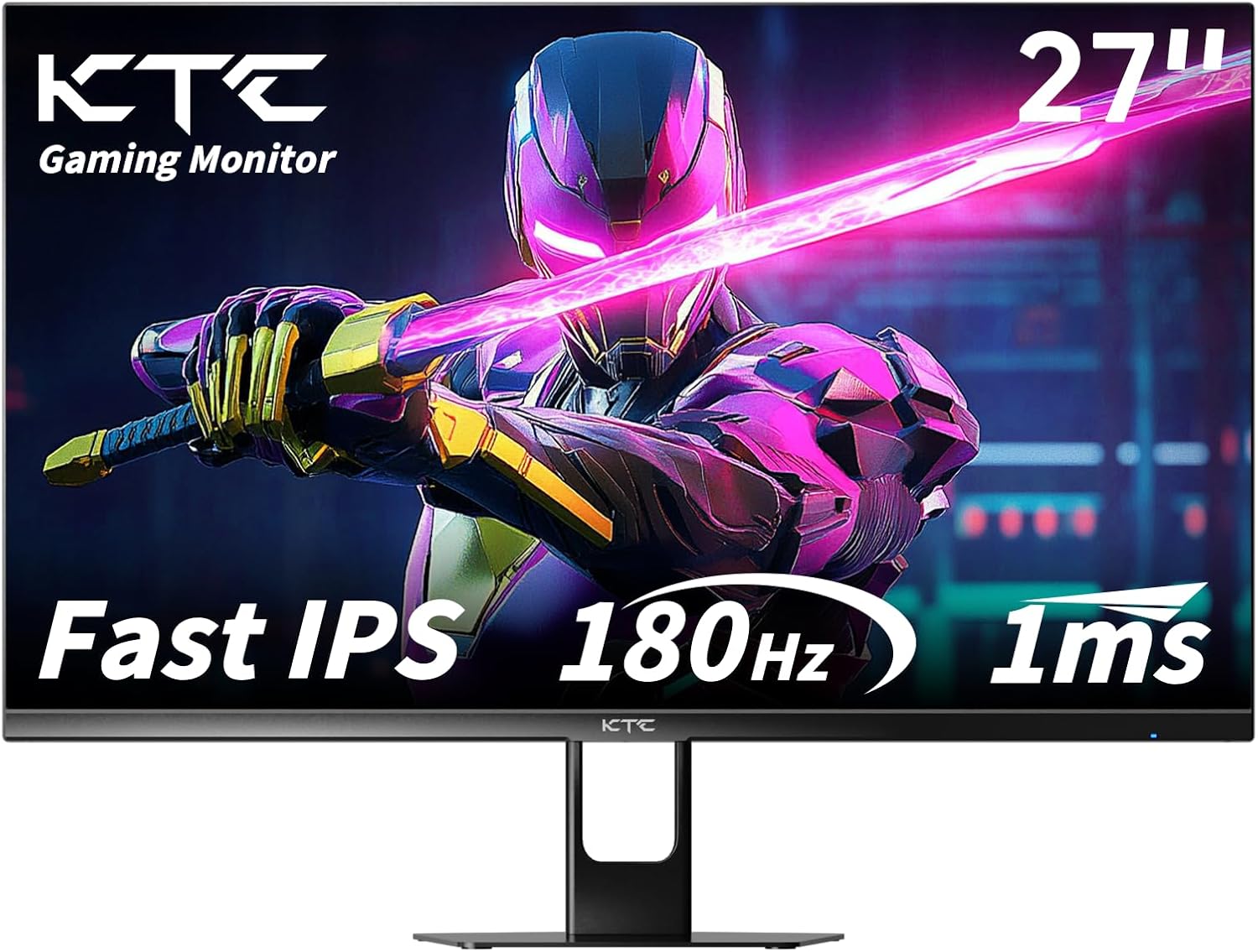 KTC 27 Inch Gaming Monitor 180Hz, Full HD 1920x1080 Fast IPS Computer Monitor, DP 1.4 & HDMI 2.0 Ports 1Ms FreeSync Frameless PC Gamer Monitor, HDR, VESA Mount, H27F22