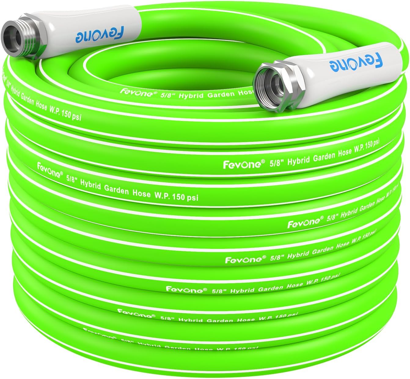 Fevone Garden Hose 100 ft., Lightweight Hybrid Water Hose, Flexible and Durable, Leak-Free Connections