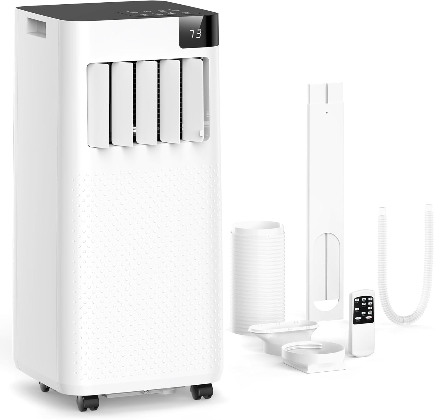 ZAFRO 10,000 BTU Portable Air Conditioners, 4 Modes Portable AC Unit with Fast Cooling/Energy Efficient/Remote/24Hrs Timer for Bedroom/Dorms/Indoor Rooms, White