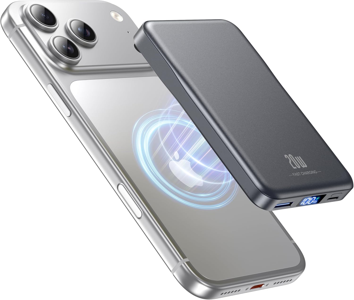 Magnetic Portable Charger, 10000mAh Power Bank, 20W Fast Charging for Magsafe Battery Pack, Travel Essential Wireless Charger Compatible with iPhone 17/16/15/14/13/12 Pro/Max/Air/Plus Series, Samsung