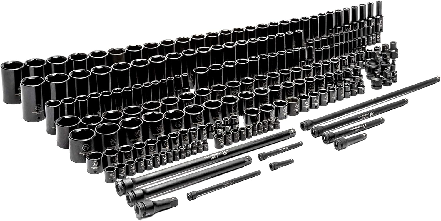 GEARWRENCH 209 Piece SAE/Metric 1/4", 3/8", & 1/2" Drive Master Impact Socket Set - 89072