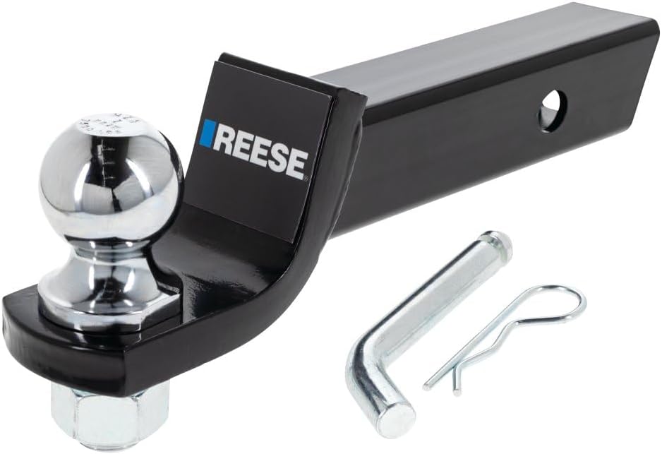 Reese 21536 Trailer Hitch Ball Mount Starter Kit, Fits 2 Inch Square Receiver, 2 Inch Drop, 6,000 lbs. Capacity, Includes 2 Inch Trailer Ball and Pin & Clip
