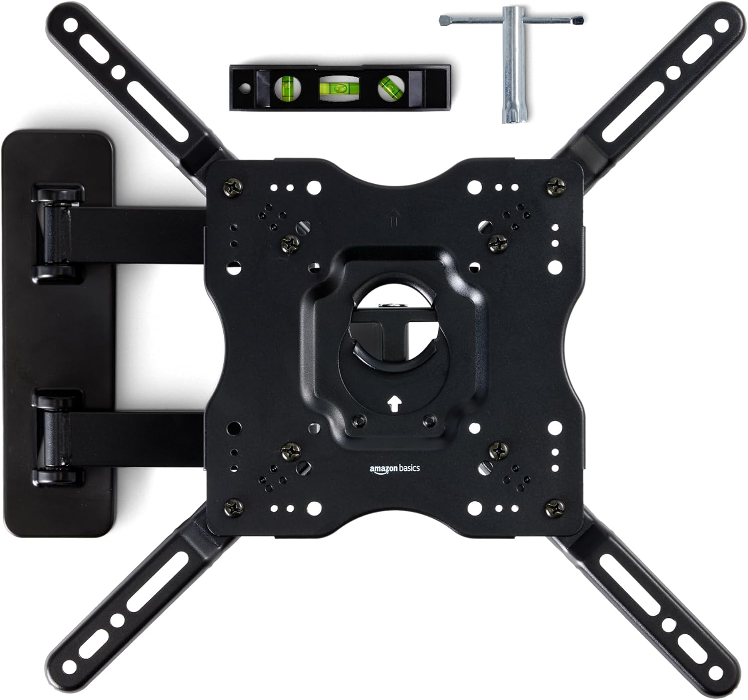 Amazon Basics Full Motion Articulating TV Wall Mount, with Swivel and Tilt, for 26&#34; to 55&#34; TVs and Flat Panels up to 80 Lbs, VESA Compatible, Black