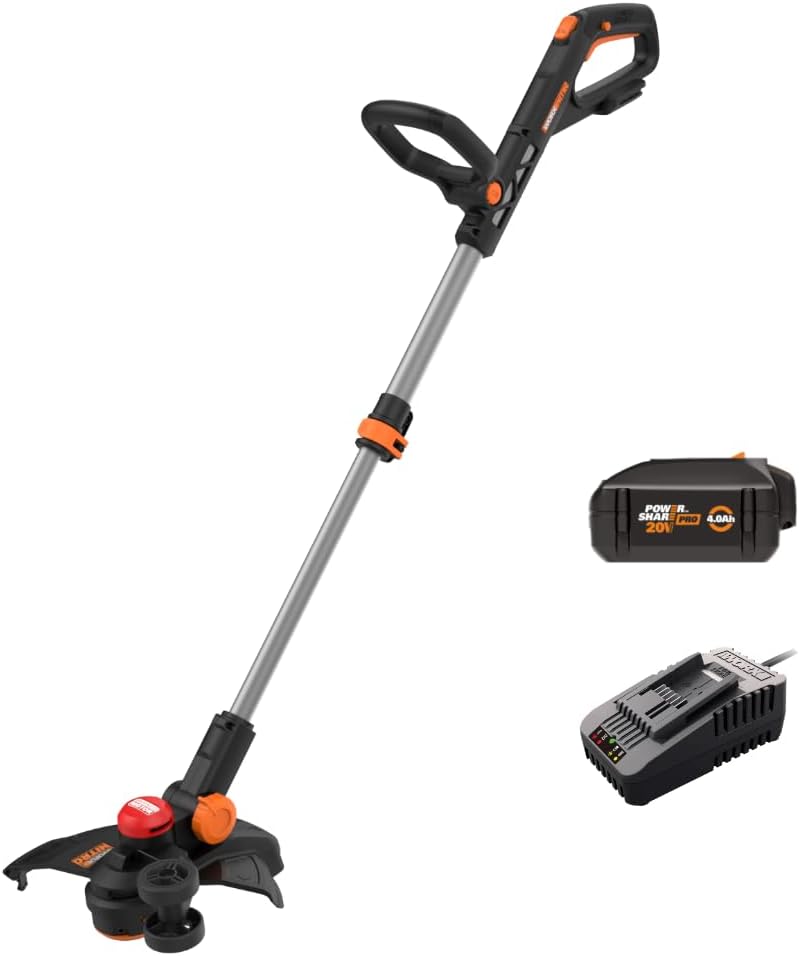 Worx Nitro 20V 13&#34; Cordless String Trimmer with Brushless Motor, 3-in-1 Grass Trimmer Edger Mini-Mower, Lightweight Weed Trimmer COMMAND FEED Instant Line Advancement WG173– Battery & Charger Included