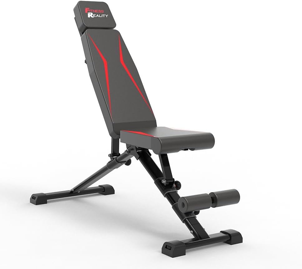 Fitness Reality Adjustable Weight Bench, Press for Incline Decline Workouts & Strength Training - Foldable for Home Gym - 800 Pound Capacity